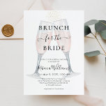 Convites Champagne Brunch para o Chá de panela<br><div class="desc">Chá de panela de Vidros de Tostão de Rosa de Aquarela. Convite para Brunch e Bubble. Design apresenta uma elegante aquarela deixa quadro com um layout de texto de estilo moderno. Para fazer alterações avançadas,  selecione a opção "Clique para personalizar mais" em Personalizar este modelo.</div>