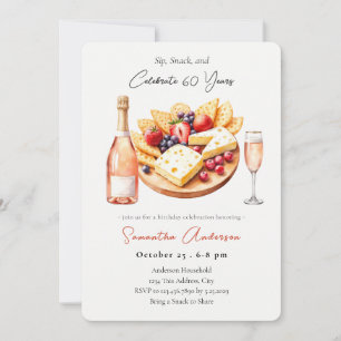 Convites Champagne & Charcuterie Aniversário de 60 anos Bru