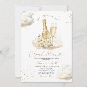 Convites Champagne Cloud Nine Noivado Chuva de Presentes El