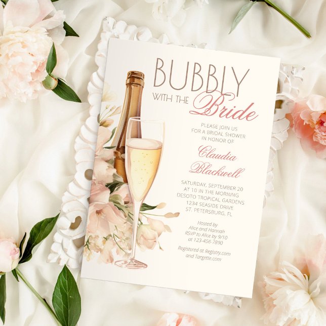 Convites Champagne Com A Noiva Bridal Shower (Criador carregado)