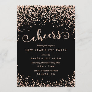 Convites Champagne Confetti Dots - Véspera de ano novo