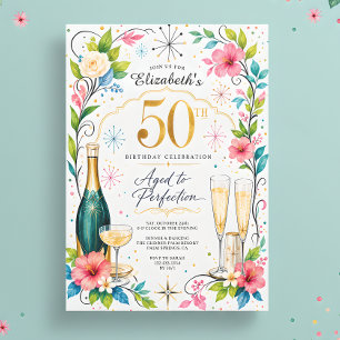 Convites Champagne Envelhecido à Perfeição Aniversário de 5
