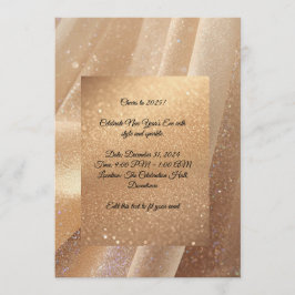 Convites Champagne Glow New Year 2025 Invitation – Editable