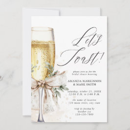 Convites Champagne Let's Toast Winter Bridal Shower