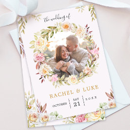 Convites Champagne PHOTO Floral Chic Wedes