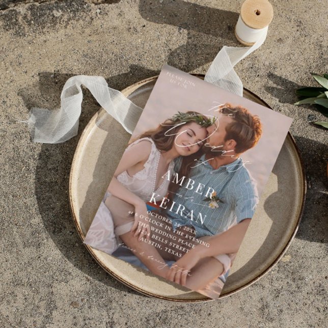 Convites Champagne Shades - Foto de Casamento V2 (Criador carregado)