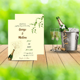 Convites Champagne themed wedding invitation