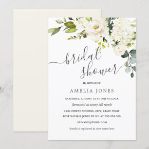 Convites Champagne Watercolor Chá de panela Floral