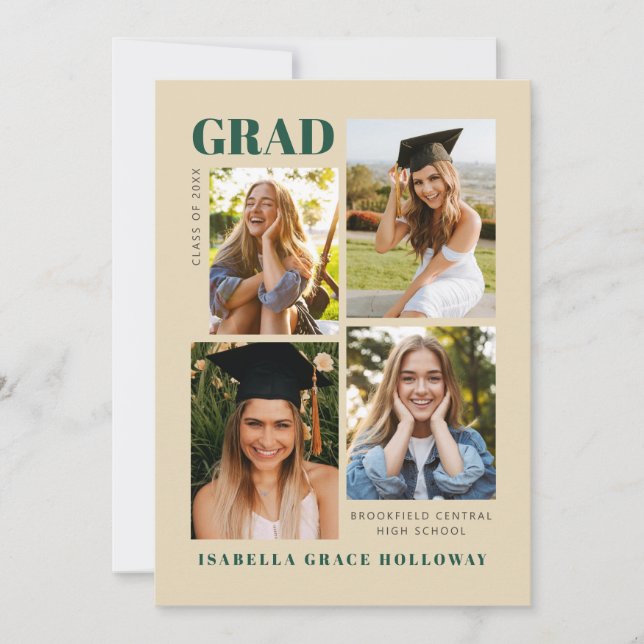 Convites Champaign Grad Announcement With Photos (Frente)