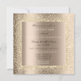 Convites Champaigne Sépia Dourado Glitter Marfim Confete Lu
