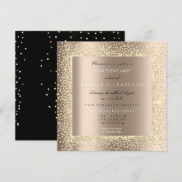 Convites Champaigne Sépia Dourado Glitter Marfim Confete Lu