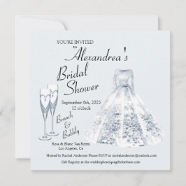 Convites Champaing Brunch e Chá de panela de espuma