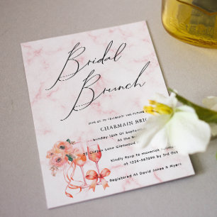 Convites Champanhe Bridal Marble Bridal Brunch
