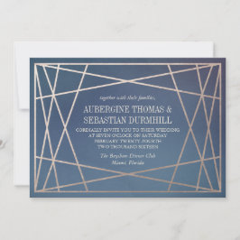 Convites Champanhe de Casamento Opalino Escuro Dourado