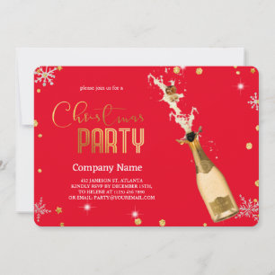 Convites Champanhe de Luxo de Natal Magical Elegante