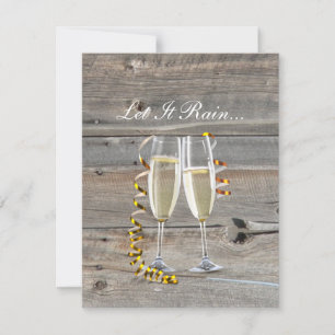 Convites champanhe de madeira russa, casamento do país ocid