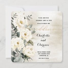 Convites Champanhe Dourado Desdemona Rosa Eucalyptus Weding