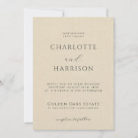 Champanhe Elegante Embossed Linen Minimal Wedding
