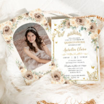 Champanhe Floral Sweet 16 Quinceañera Foto