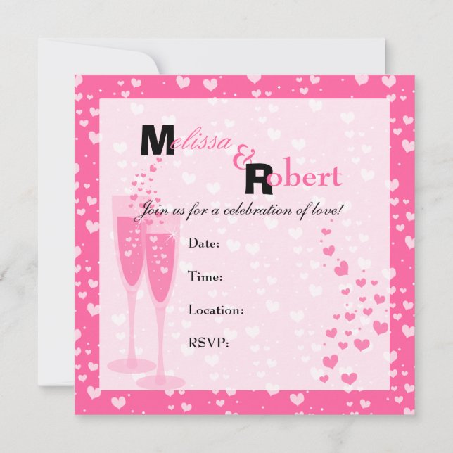 Convites Champanhe Rosa! (Frente)