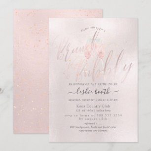 Convites Champanhe Rosa PixDezines Blush Brunch+Borracha