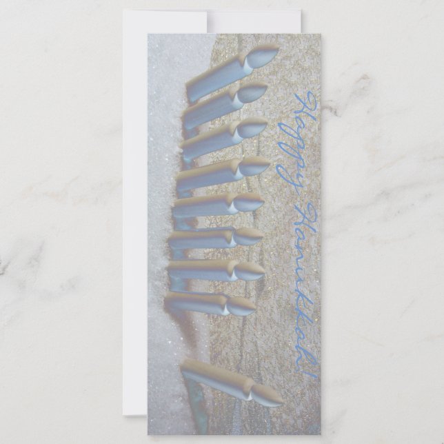 Convites Chanucá na neve! placa plana em papel metálico (Frente)