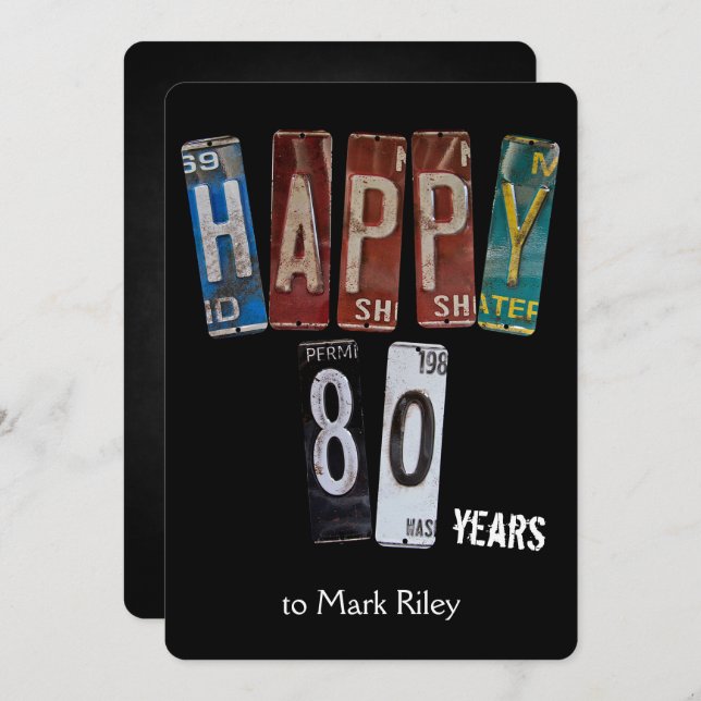 Convites Chapas de 80 festa de aniversário (Frente/Verso)