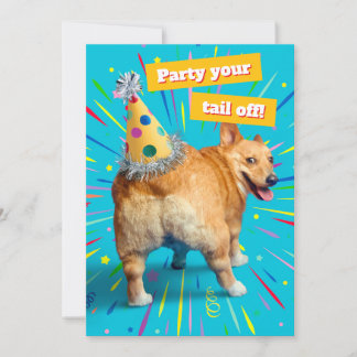 Convites Chapéu de Aniversário Bumbum de Corgi