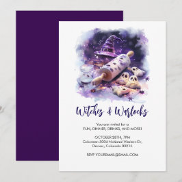 Convites Chapéu de Bruxa de Aquarela com pino rolante, Hall