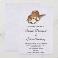 Chapéu de Cowboy Brown com Casamento de Flores Ros