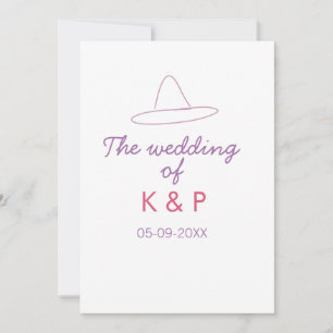 Convites chapéu de cowboy o casamento do casal nome data ro
