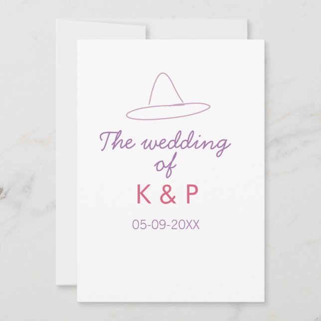 Convites chapéu de cowboy o casamento do casal nome data ro (Frente)