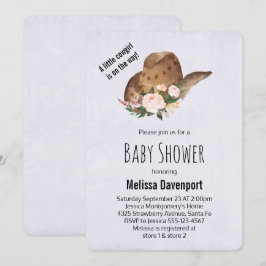 Convites Chapéu de Cowgirl Brown com Chá de fraldas de Flor