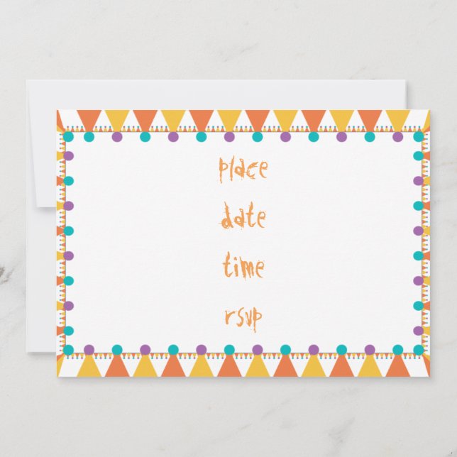 Convites chapéu de festa (Verso)