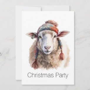 Convites Chapéu de Inverno Ovelha de Natal Texto Personaliz
