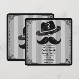 Convites Chapéu de Óculos de Bigode de Hipster para Qualque