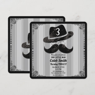 Convites Chapéu de Óculos de Bigode de Hipster para Qualque