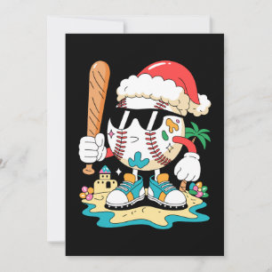 Convites Chapéu de Papai Noel de Beisebol de Natal Bastão P