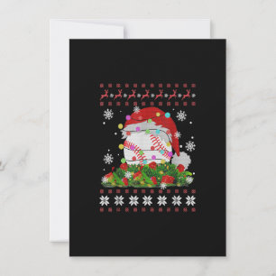 Convites Chapéu de Papai Noel de Beisebol Rena Beisebol Jog