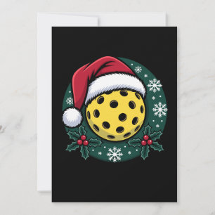 Convites Chapéu de Papai Noel de Pickleball Azevinho Natal 