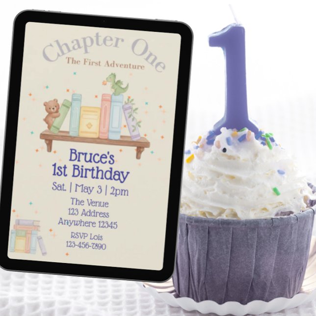 Convites Chapter One, First Adventure, 1st Birthday (Criador carregado)
