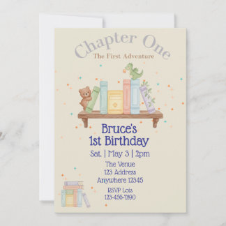 Convites Chapter One, First Adventure, 1st Birthday