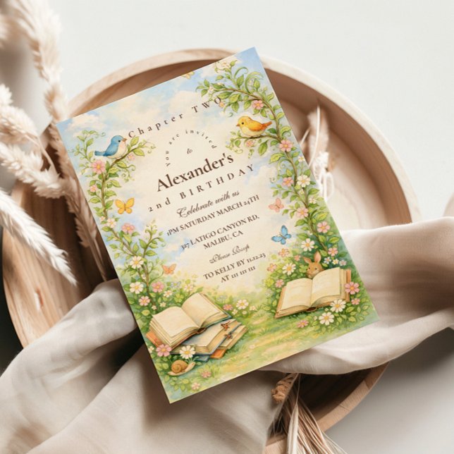 Convites Chapter Two Woodland Story Birthday (Criador carregado)
