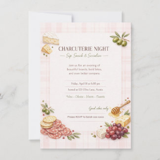 Convites Charcuterie Girl's Night Party Invitation