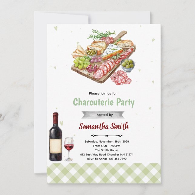 Convites Charcuterie Party Invitation (Frente)