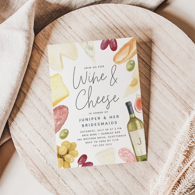 Convites Charcuterie Wine & Cheese Bridesmaids Brunch (Criador carregado)