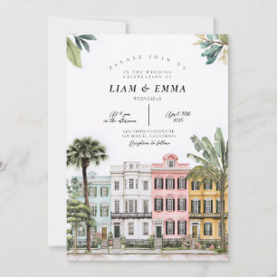 Convites Charleston Aquarela Rainbow Row