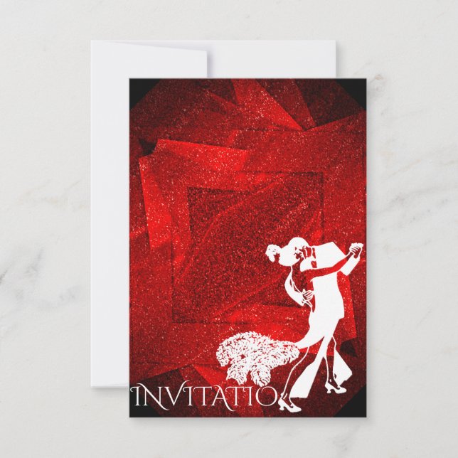 Convites Charleston do Partido da Paixão Vermelha (Frente)