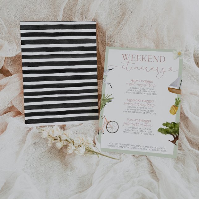 Convites Charleston SC Bachelorette Itinerário (Criador carregado)