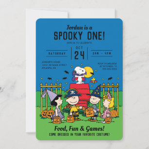 Convites Charlie Brown e Gang Halloween primeiro aniversari